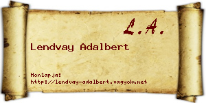 Lendvay Adalbert névjegykártya